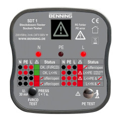 020053 Тестер штепсельных розеток Benning SDT 1 BENNING