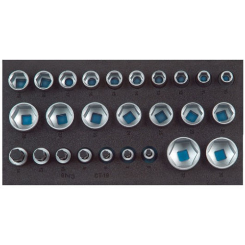2308908 1500 CT1-19 Набор головок 1/2", hex, в 1/3 Cв СТ ложементе GEDORE