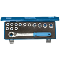2521563 19 SKU-20 Набор сменных головок с ключом 1/2" 10-24 мм 14шт GEDORE