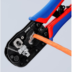 KN-975113 Пресс-клещи для штекеров RJ 45 3-в-1, кол-во гнёзд: 1, 8-пин 8P8C, резка и зачистка кабеля, 190 мм 975113 KNIPEX